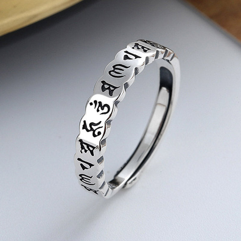 Ring 925 Silber Sechs Wahrheitsworte – Ruhe & Weisheit