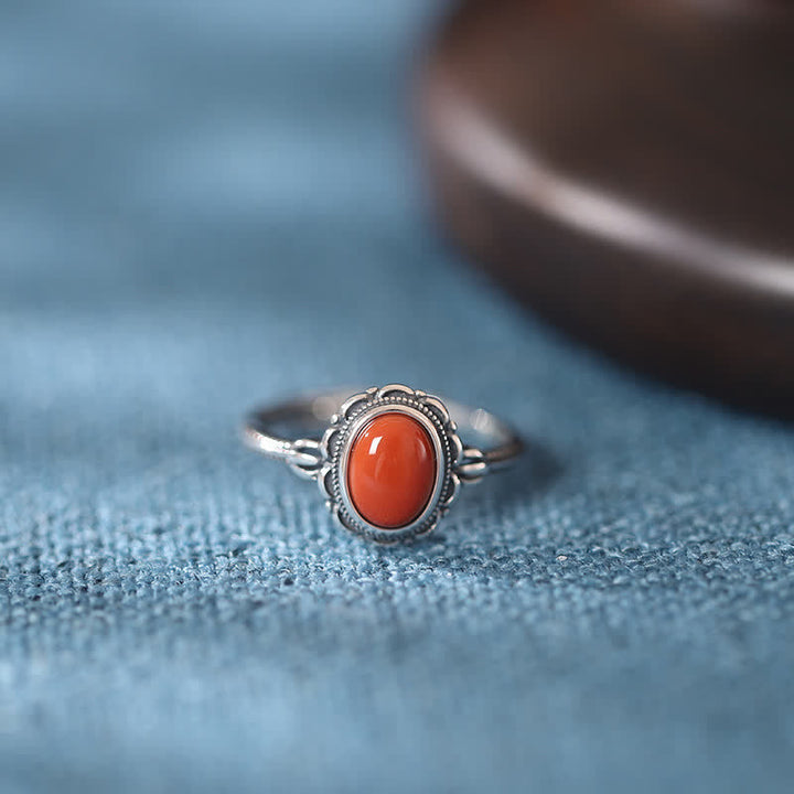 Ring 925 Silber Türkis Achat – Schutz Red Agate