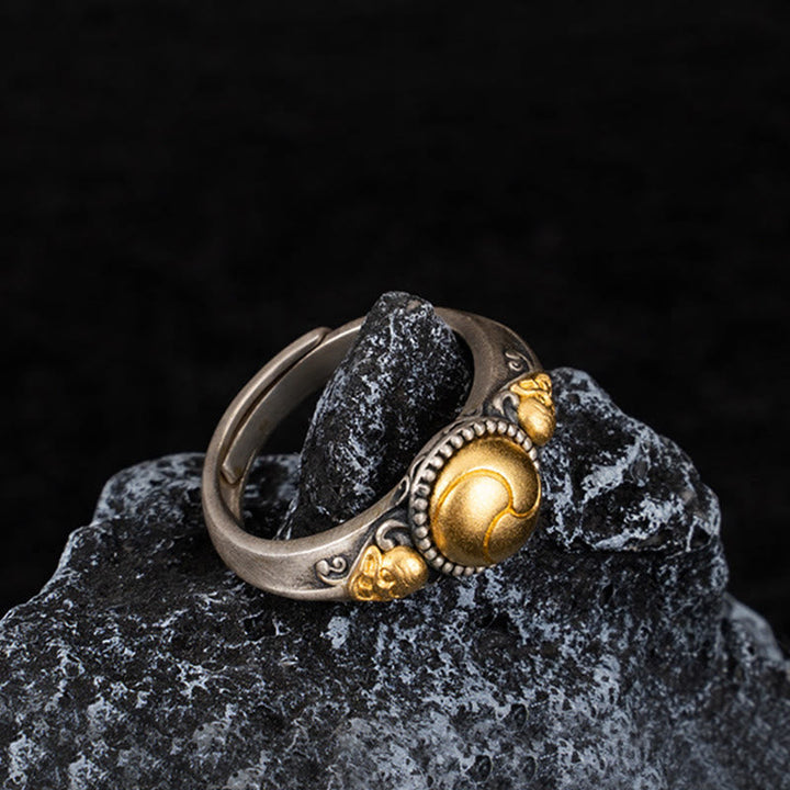 Ring 925 Silber Vergoldet Skelett – Balance
