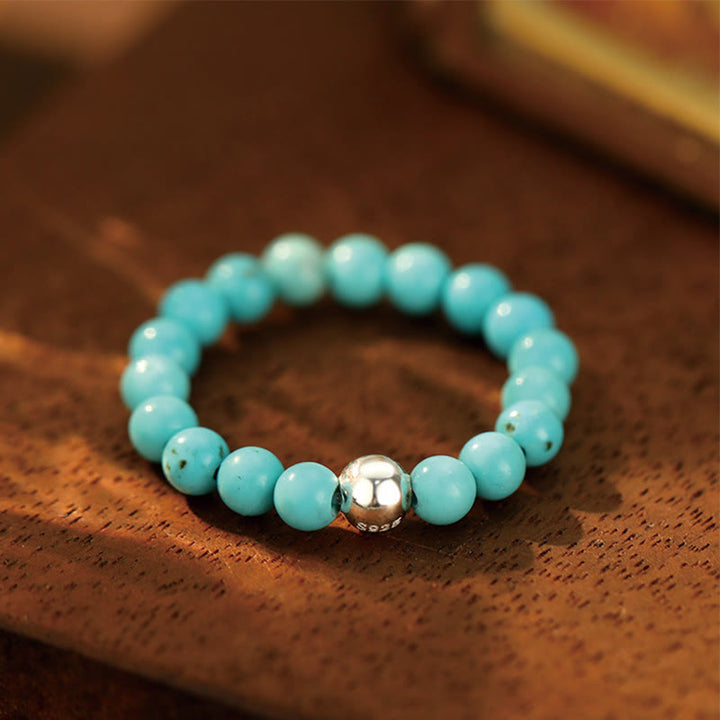 Ring 925 Silber Weiße Jade Onyx – Segen Turquoise