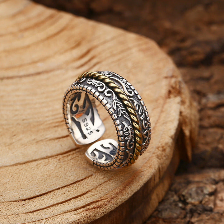 Ring 925 Silber Blume Glück mit Floral-Ornament Fengshui Schmuck