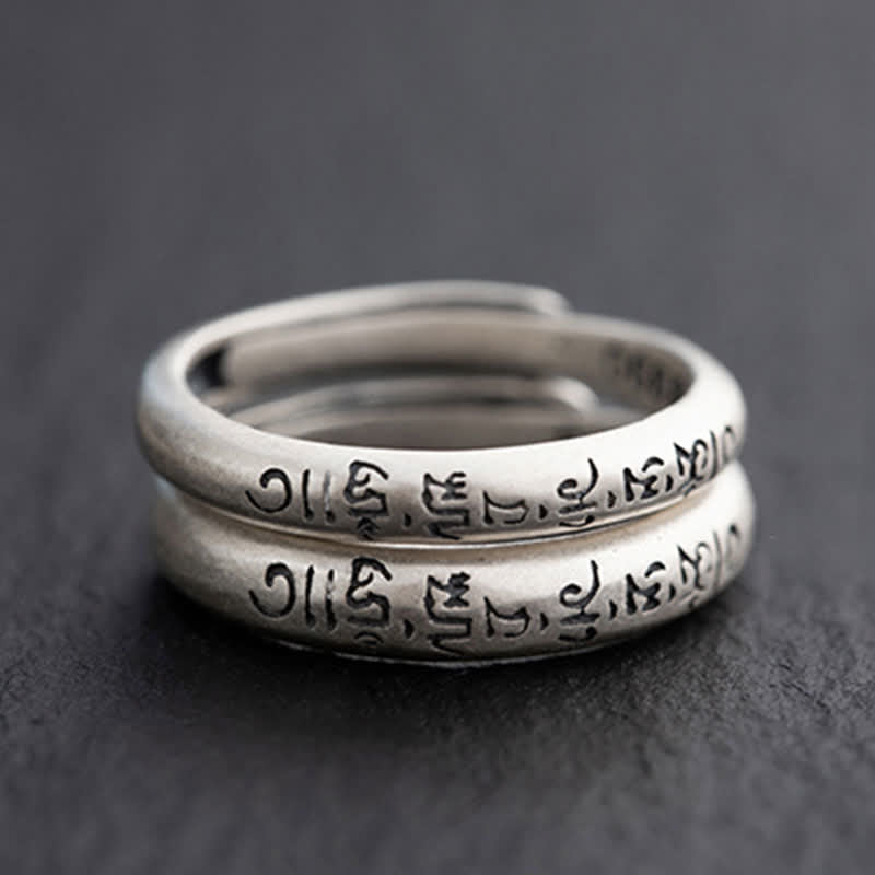 Ring 925 Silber Om Mani Padme Hum Liebe Frieden Buddhismus Schutz