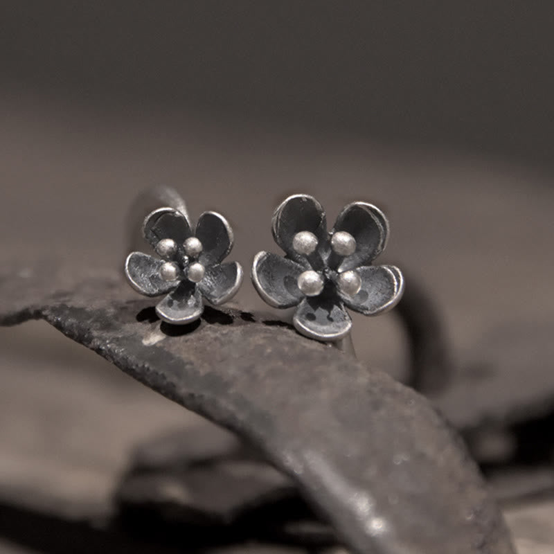 Zartes 925 Silber Blumen Ring mit Perlen elegantes Design