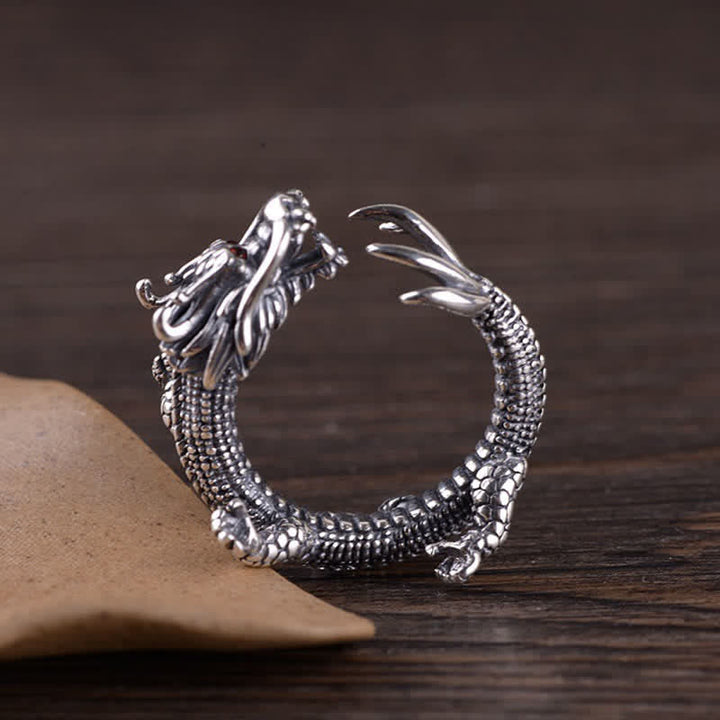 925er Silber Drachen Ring für Glück und Schutz eleganter Schmuck