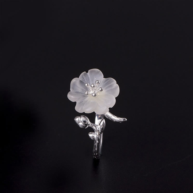 Ring 925 Silber Kristall Blume Heilung Schutz Glück Energie