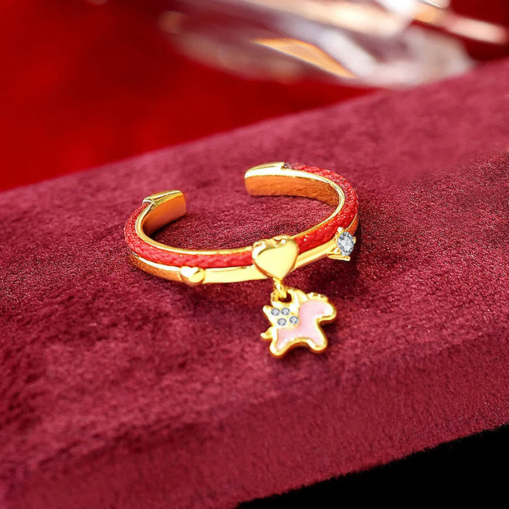 Ring 925 Silber Rote Schnur – Glück