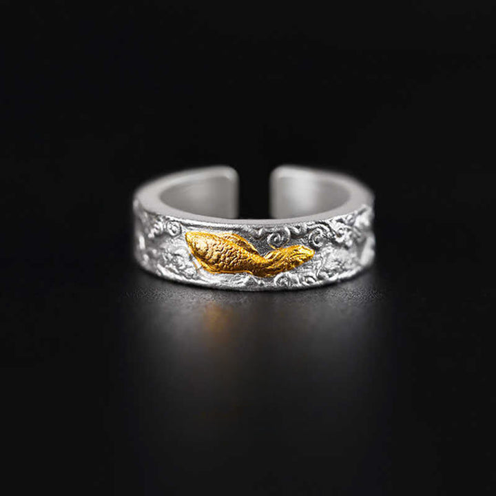 Ring 999 Gold Silber Koi Fisch – Glück 15.5-17.3mm(US5-US7)