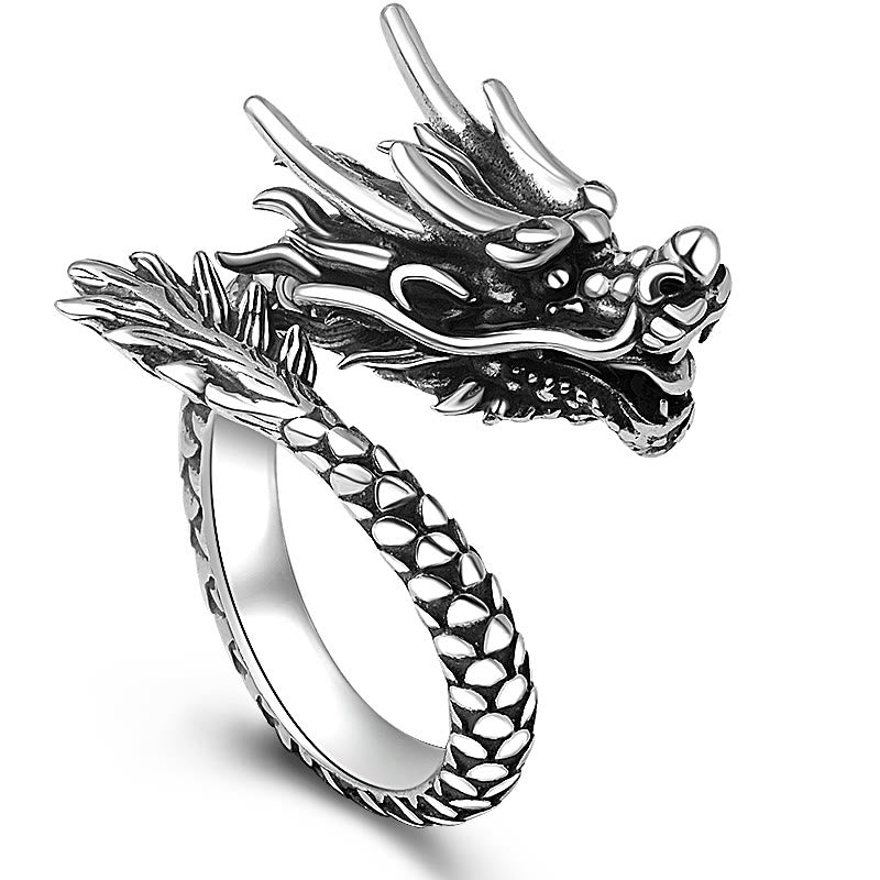 Ring 999 Silber Drachen – Glück & Schutz & Stärke