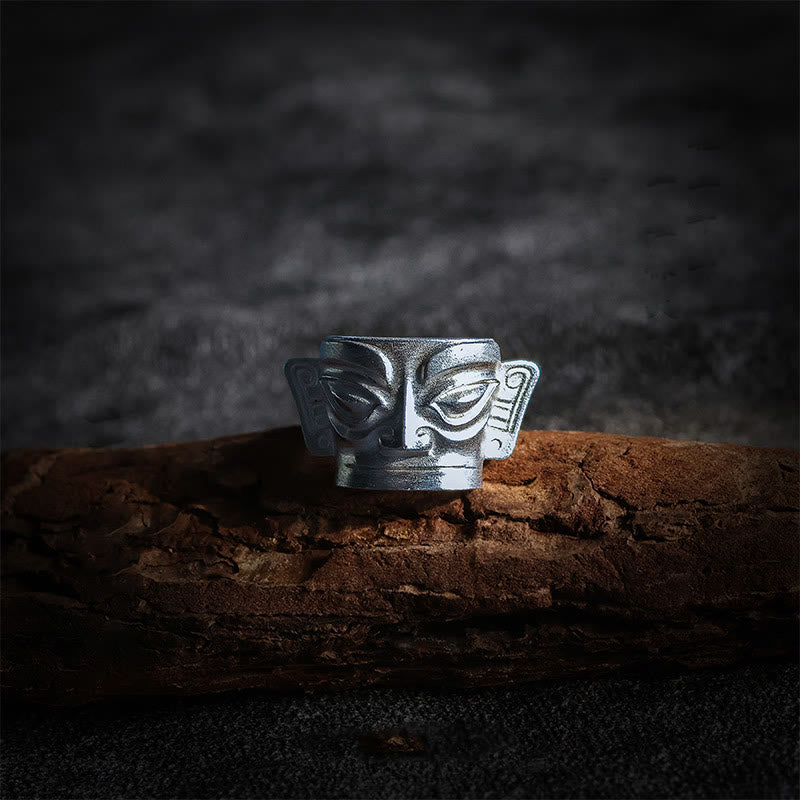 Ring 999 Silber Sanxingdui Maske – Schutz