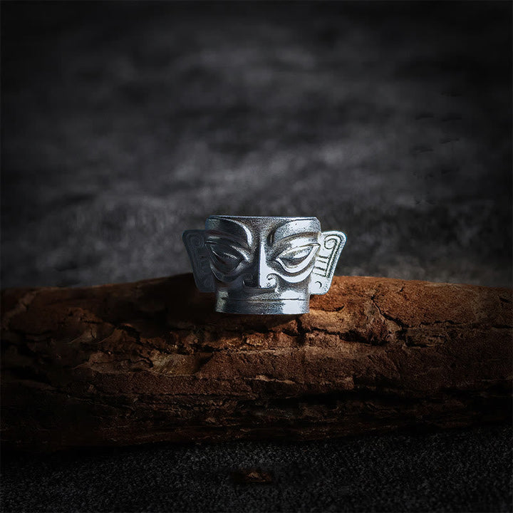 Ring 999 Silber Sanxingdui Maske – Schutz
