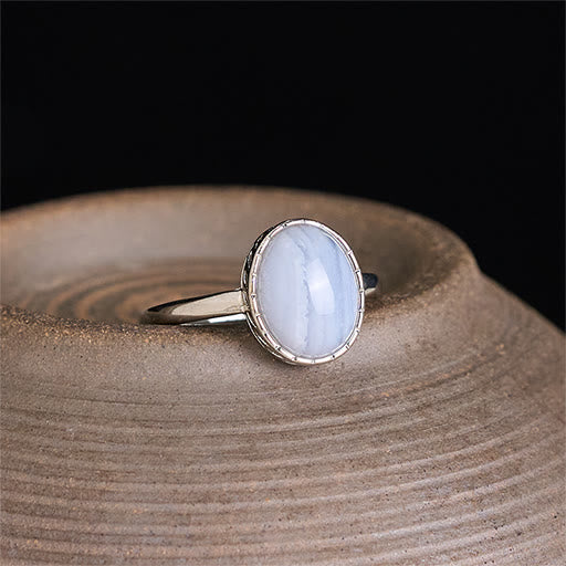 Ring Achat – Balance Mondstein Silber Energie Harmonie Schutz