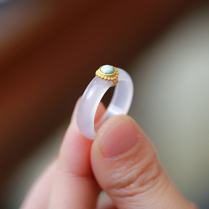 Ring Achat Jade Türkis – Glück & Schutz Turquoise