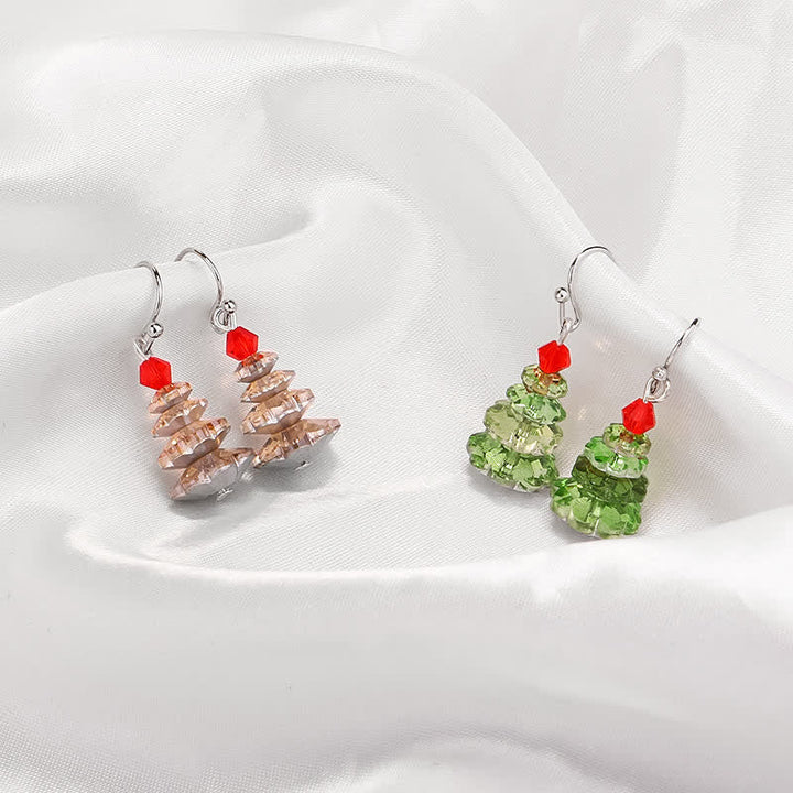 Ohrringe Amethyst Weihnachtsbaum Kristall Silber festlich Boho Schmuck Ohrhänger