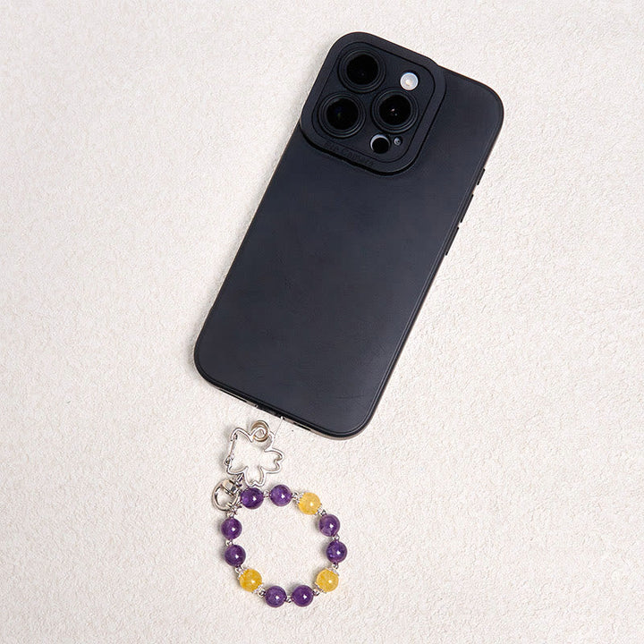 Schlüsselanhänger Amethyst Citrin – Positivität Handykette lila gelb Edelstein spirituell