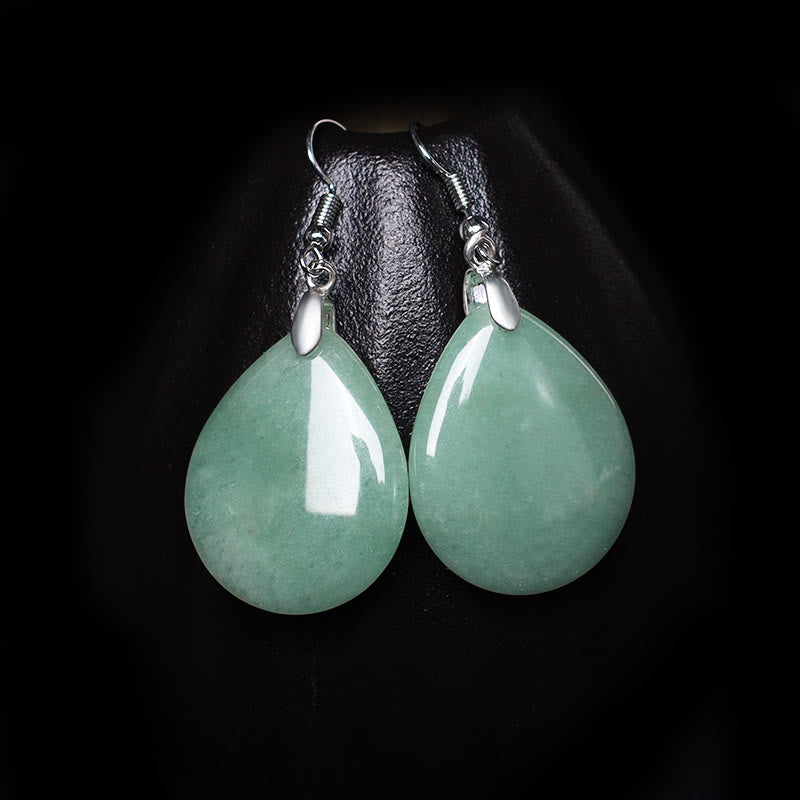 Aventurin Ohrringe Tropfen grün Silber Boho Schmuck spirituell Heilung Ohrhänger