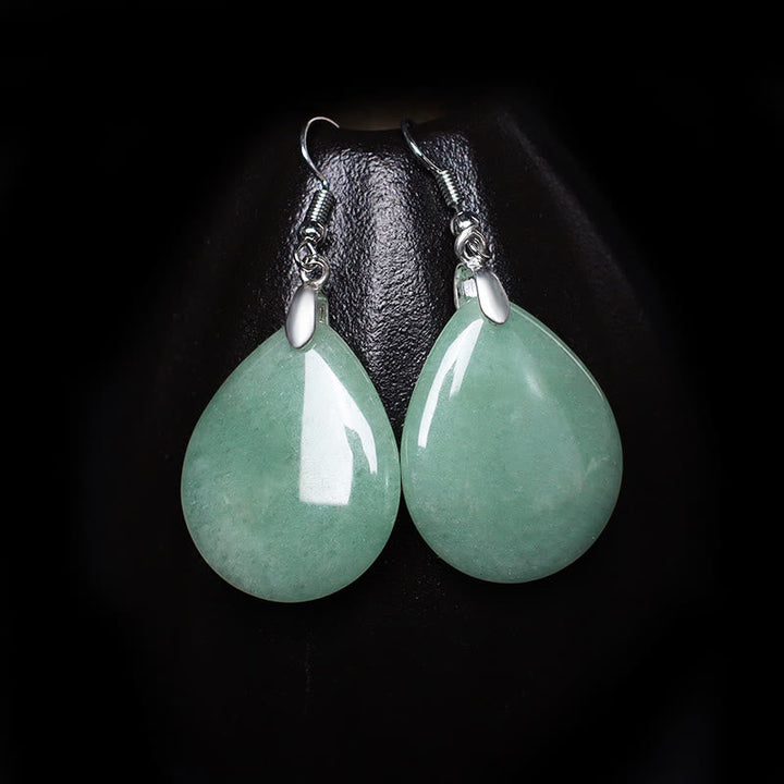 Aventurin Ohrringe Tropfen grün Silber Boho Schmuck spirituell Heilung Ohrhänger