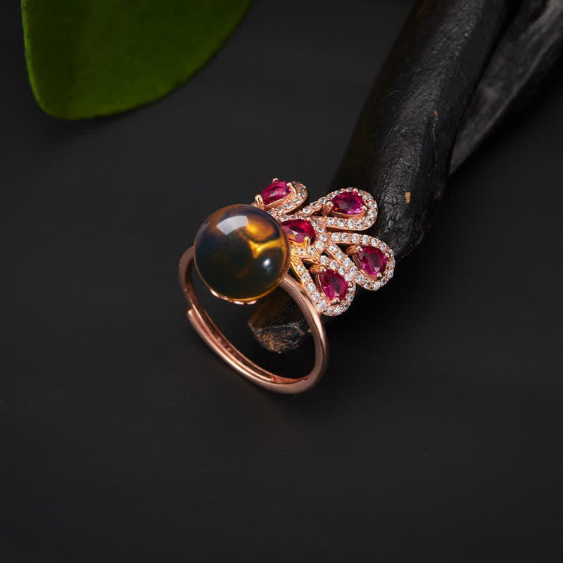 Ring Bernstein Pfau – Glück & Liebe Ring