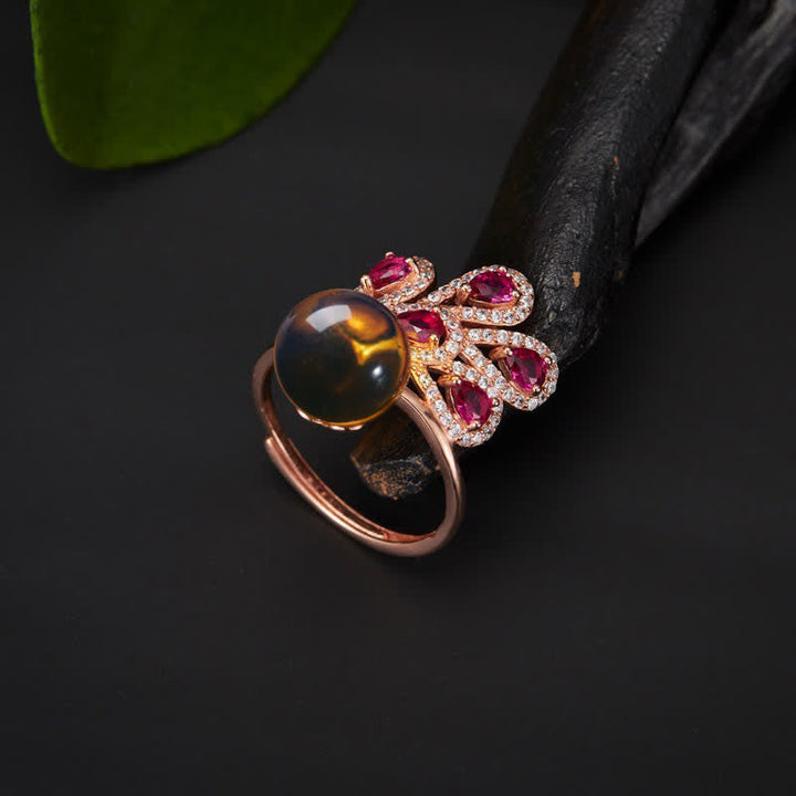 Ring Bernstein Pfau – Glück & Liebe Ring