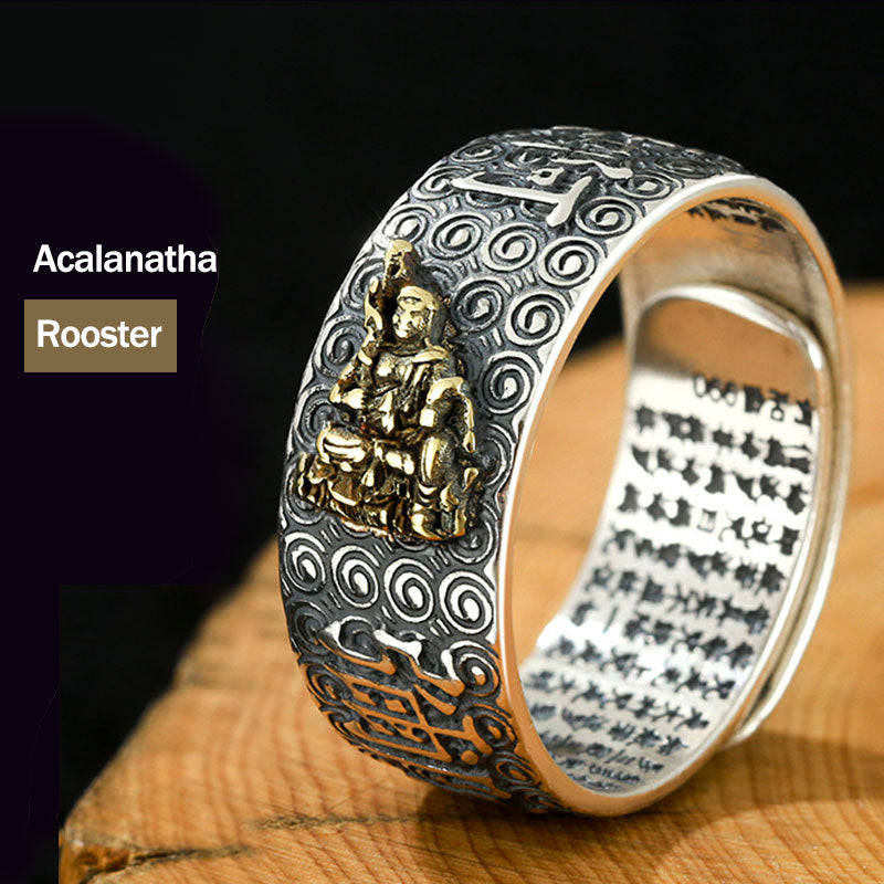 Ring Buddha Sternzeichen – Wohlstand & Glück Acalanatha-Rooster