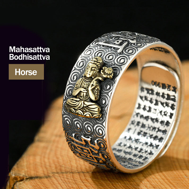 Ring Buddha Sternzeichen – Wohlstand & Glück Mahasattva Bodhisattva-Horse