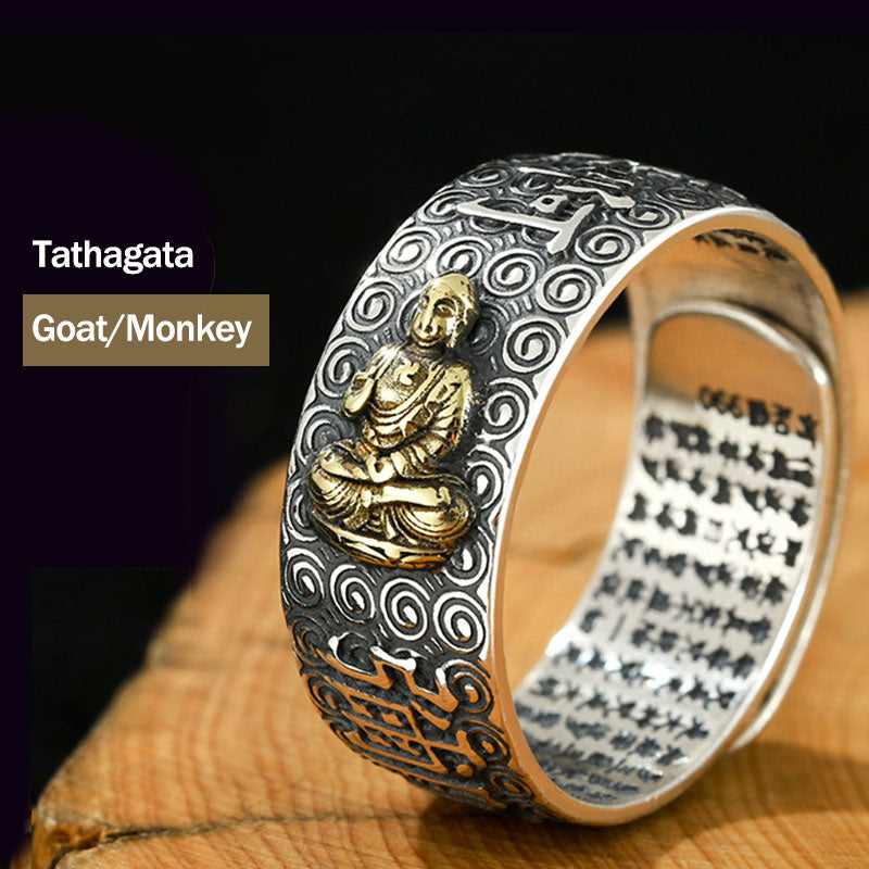 Ring Buddha Sternzeichen – Wohlstand & Glück Tathagata-Goat/Monkey