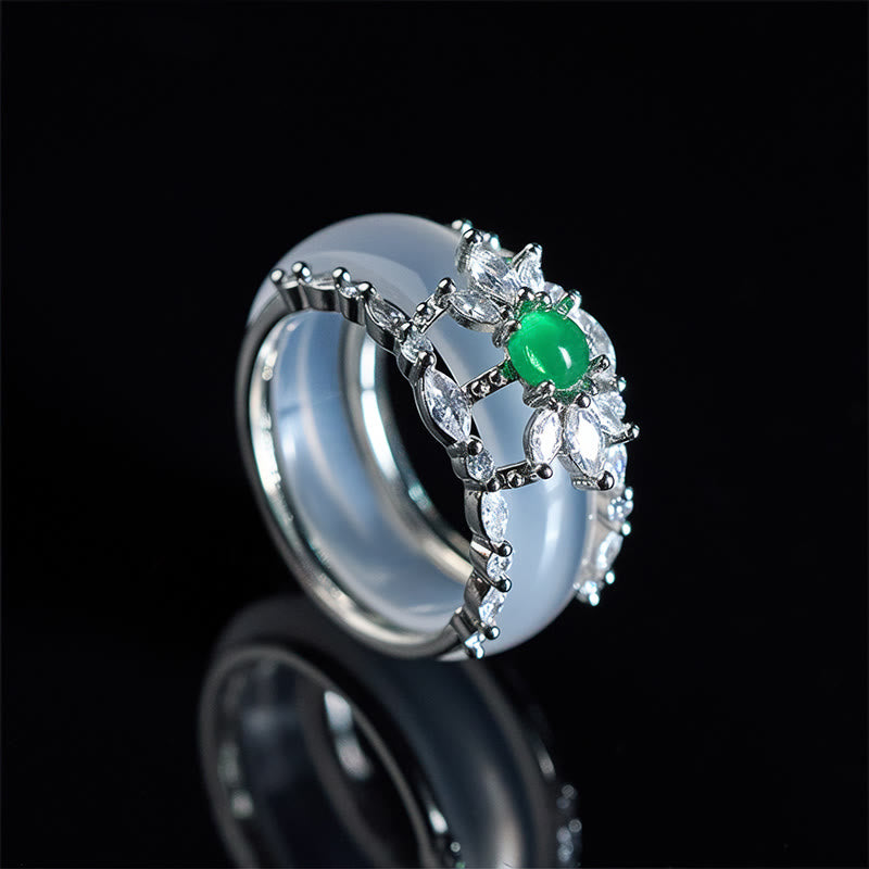 Ring Chalcedon Blume Zirkon – Positivität