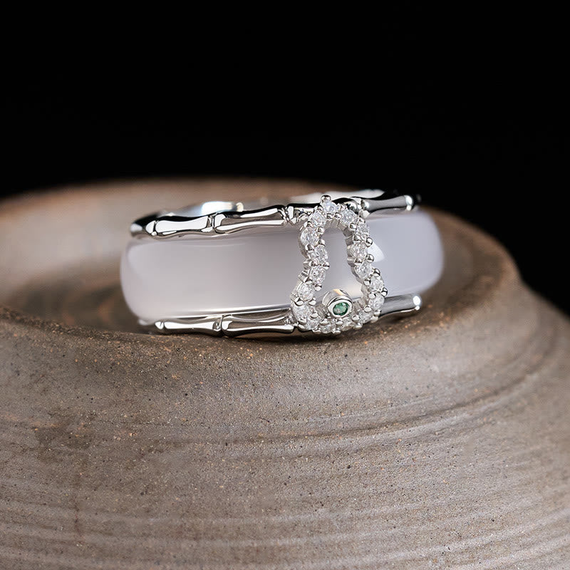 Ring Chalcedon Kürbisblüte – Harmonie Chalcedony Gourd Pattern (Ring Inner Diameter: 17 mm)