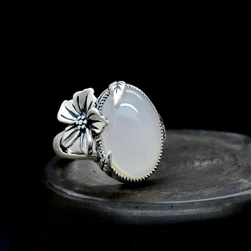 Ring Chalcedon Pflaumenblüte – Positivität & Harmonie