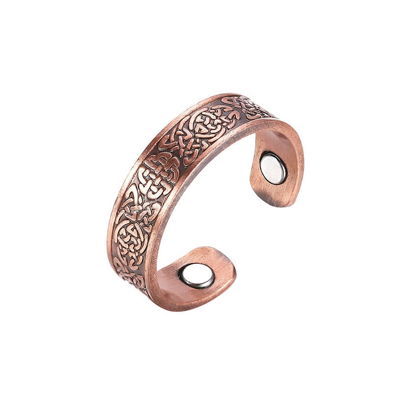 Kupfer Ring Keltisches Linienmuster Design Glück Magnetit Armreif