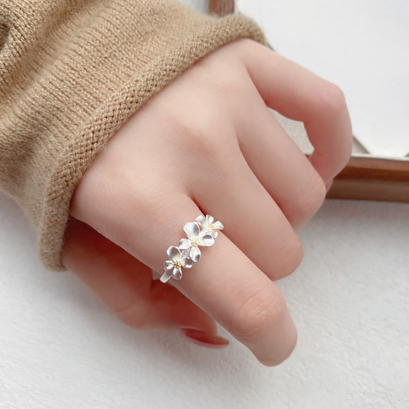 Ring 925 Silber Gardenie – Schutz eleganter Blütenring Damen
