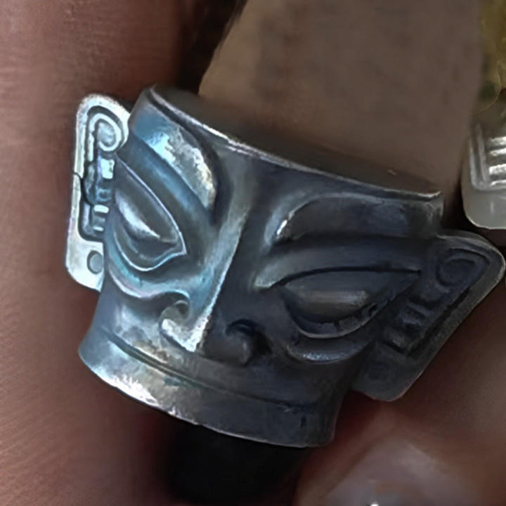 Ring 999 Silber Sanxingdui Maske – Schutz
