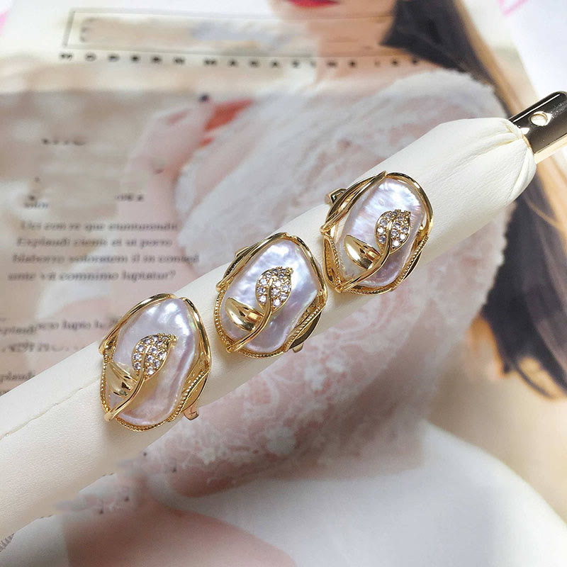 Ring Perle Blüte goldene Ringe Fengshui Glück Wohlstand