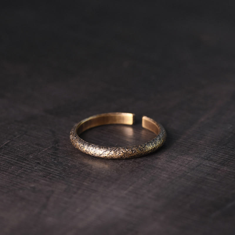 Tibetischer Kupfer Ring mit Textur offenes Design Glück Fengshui