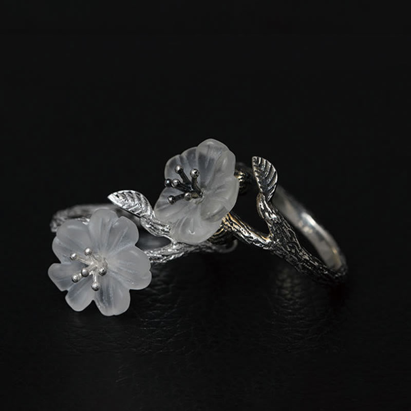 Ring 925 Silber Kristallblüte – Heilung Blütenmotiv Schmuck elegant