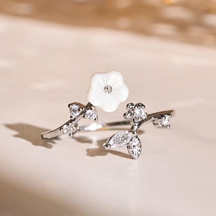 Ring Kupfer Weiße Blume – Heilung