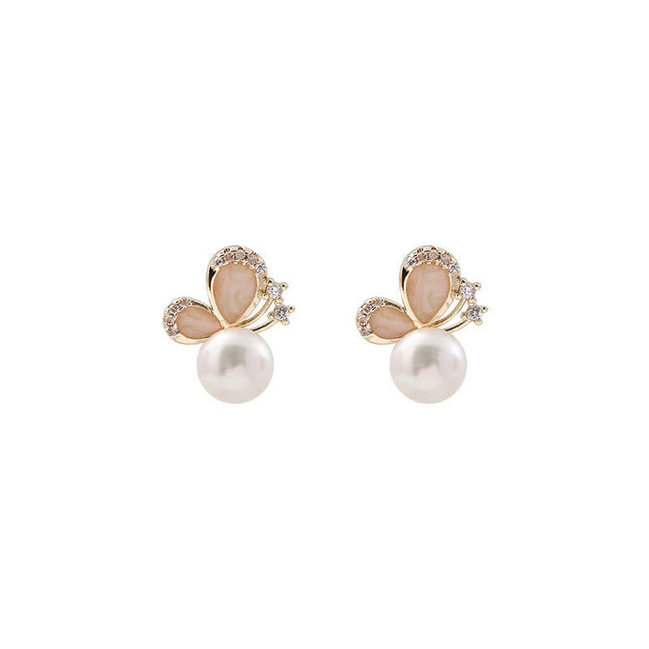 Ohrringe Perle Schmetterling Liebe Freiheit gold zart Schmuck elegant