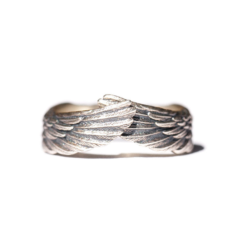 Silber Flügel Ring Edelstein Fengshui Glück Schutz Harmonie