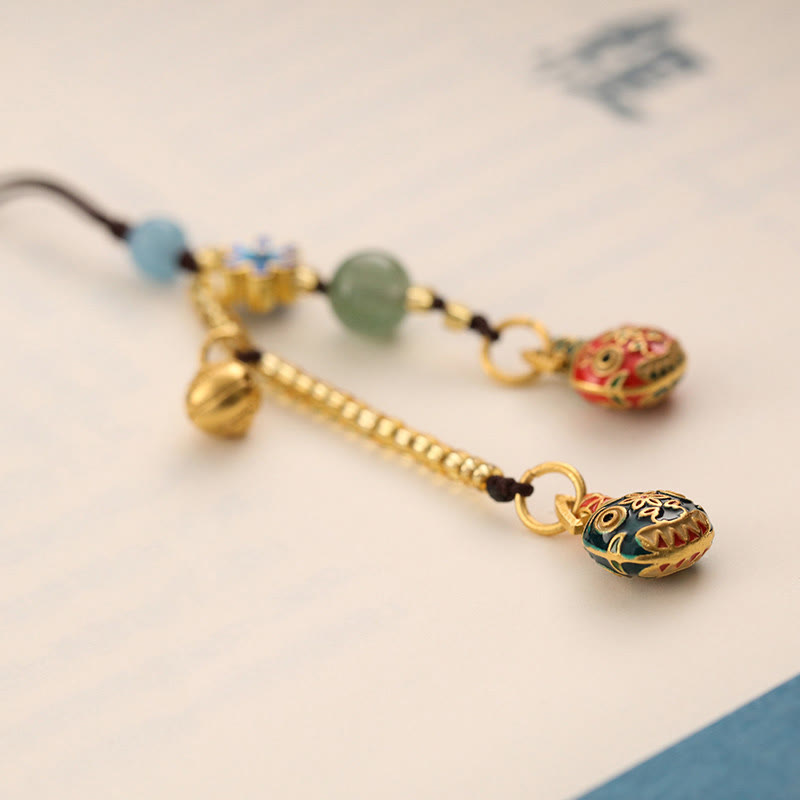 Schlüsselanhänger Goldschluckendes Biest Cloisonné Perlen Glücksbringer Feng Shui Wohlstand spirituell