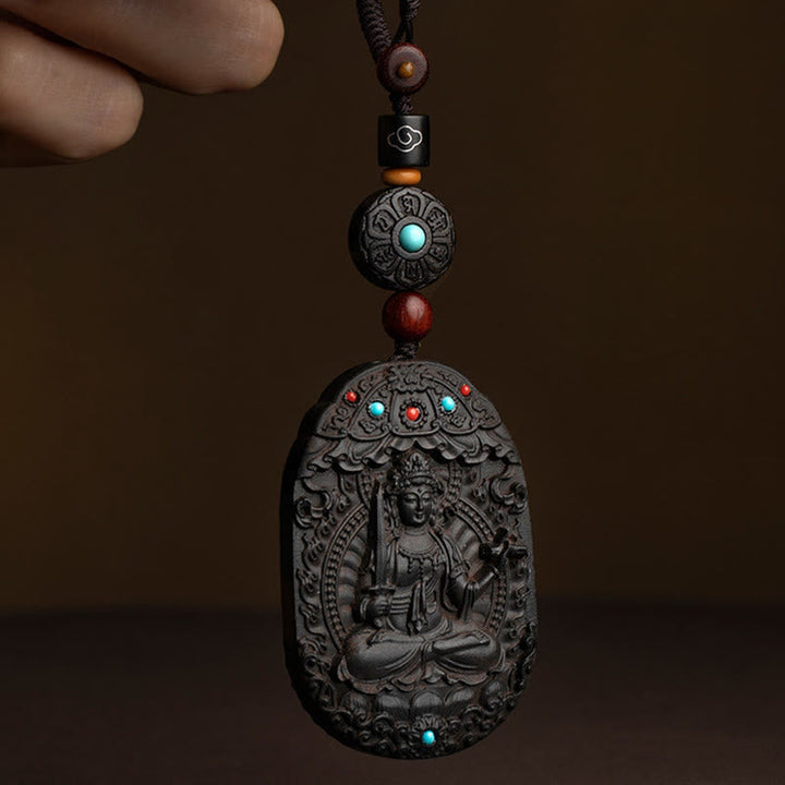 Schlüsselanhänger Natal Buddha Ebenholz – Segen Schutz spirituell handgeschnitzt