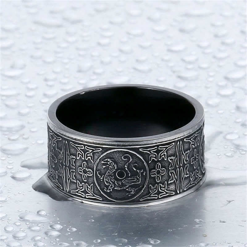Ring Basalt Drachen Suzaku Erfolg Glück Fengshui Schutz