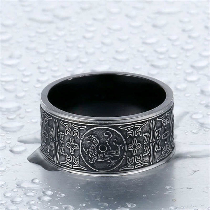 Ring Basalt Drachen Suzaku Erfolg Glück Fengshui Schutz