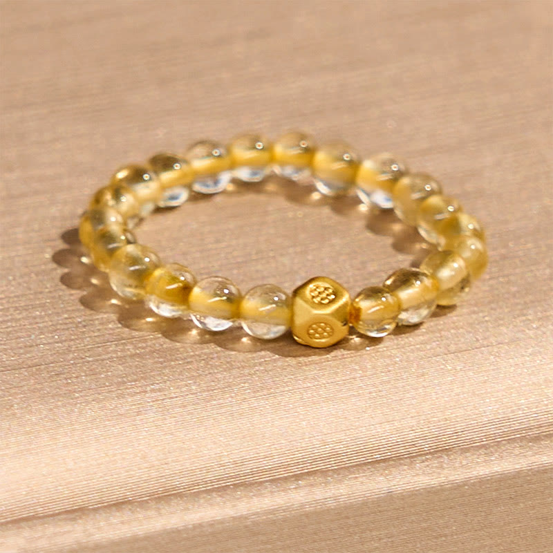 Golden Rutilquarz Ring Armband Feng Shui Schutz Wohlstand Glück Energie