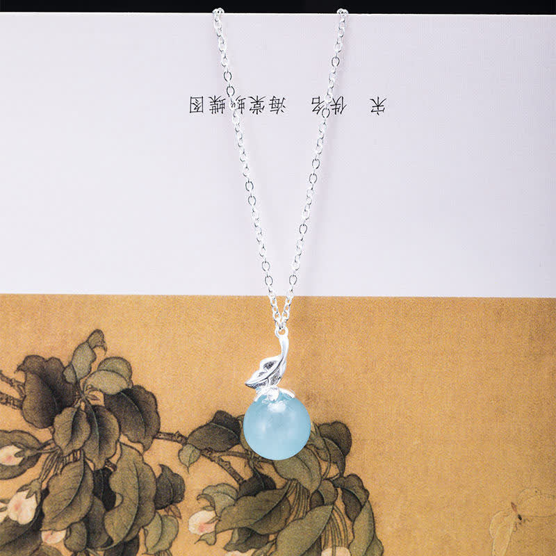 Ohrringe Aquamarin Blatt Blume