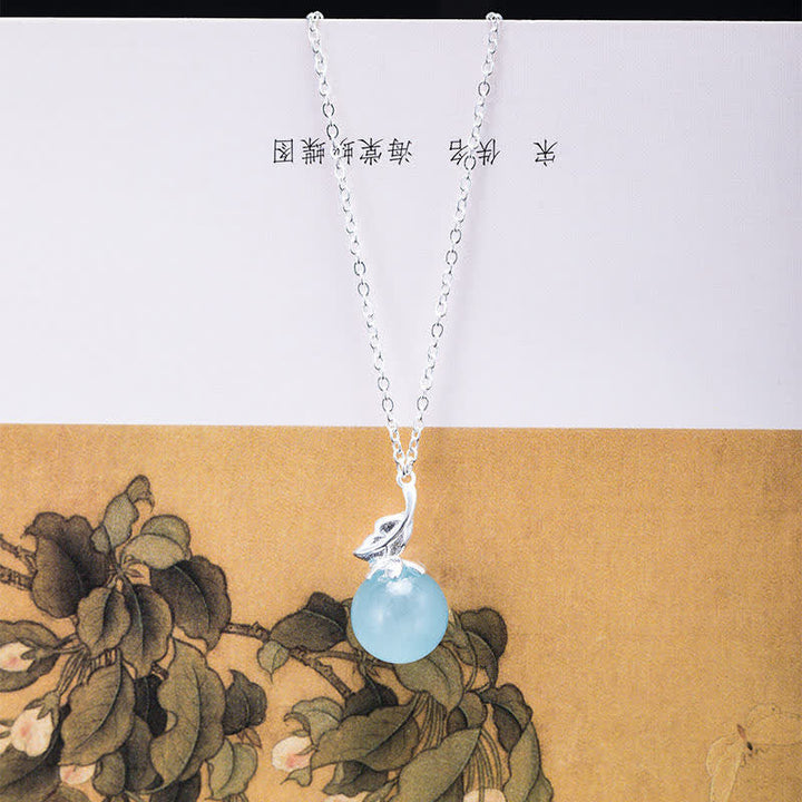 Ohrringe Aquamarin Blatt Blume