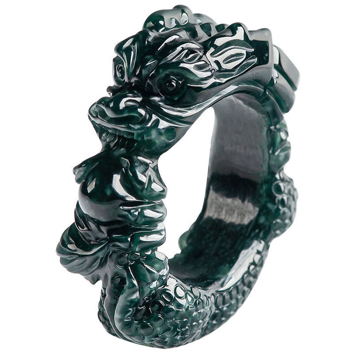 Ring Türkis Jade Drachen – Erfolg Glück Schutz Feng Shui Amulett