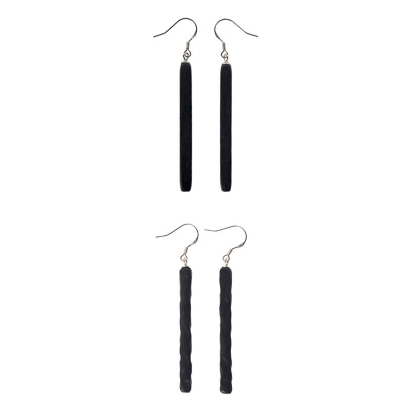 Ebenholz Ohrringe Silber lange Ohrhänger Boho Schmuck spirituell Balance Frieden