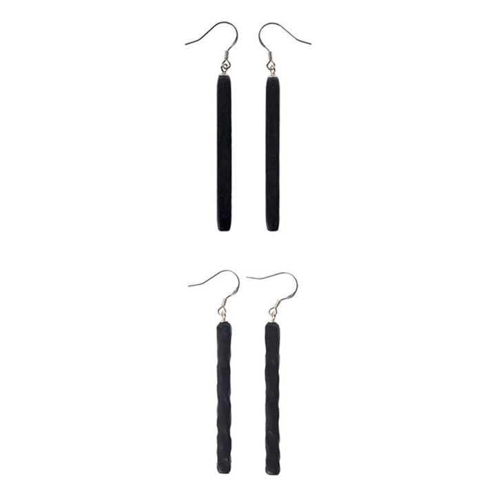 Ebenholz Ohrringe Silber lange Ohrhänger Boho Schmuck spirituell Balance Frieden