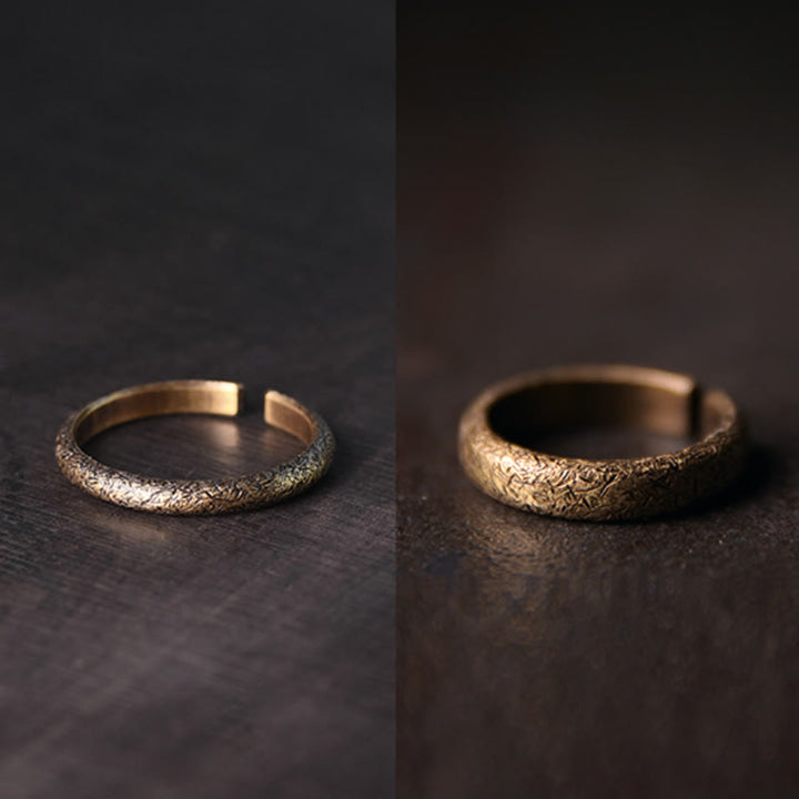Kupfer Ring Tibetisch Textur Glück Fengshui Schutz Fingerring