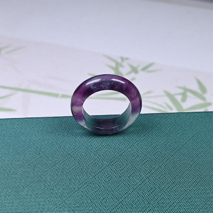 Ring aus Fluorit Violett Schutz Energie Glück Harmonie Stein