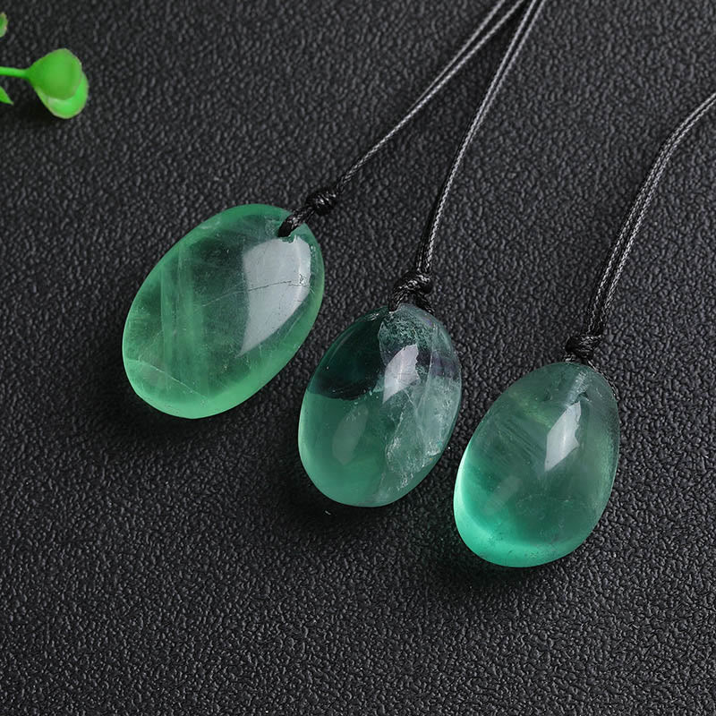 Grüne Fluorit Buddha Anhänger Kette Naturstein Edelstein Schmuck